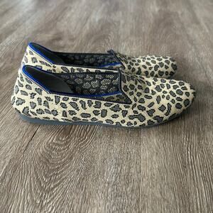 Rothy’s The Loafer Flats Spotted Black Tan Washable Size 7.5